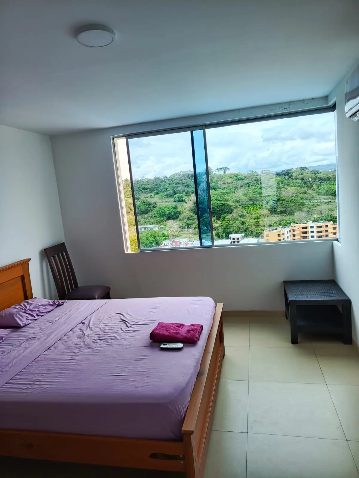 Dormitorio con vista